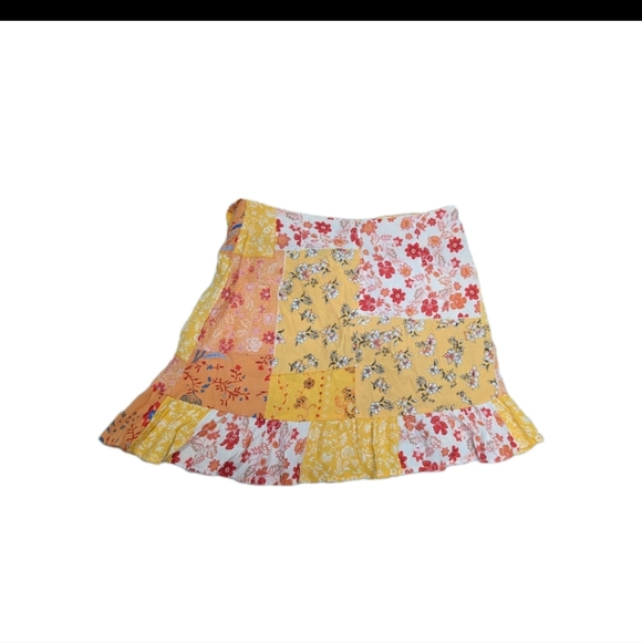 Forever 21 Patchwork Mini Skirt S Cottagecore Whimsical Prairie Sk1 7700 - Picture 5 of 9